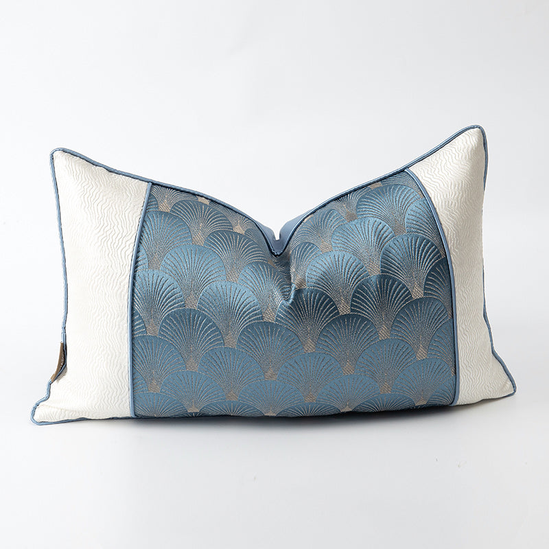 Blue And White, Geometric Designs, Lumbar Pillows